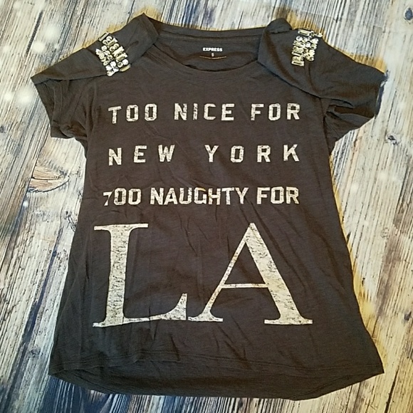 Express Tops - A beautiful dark gray T-shirt.
